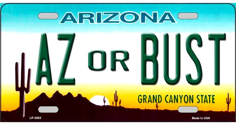 LP17- AZ or BUST License Plate