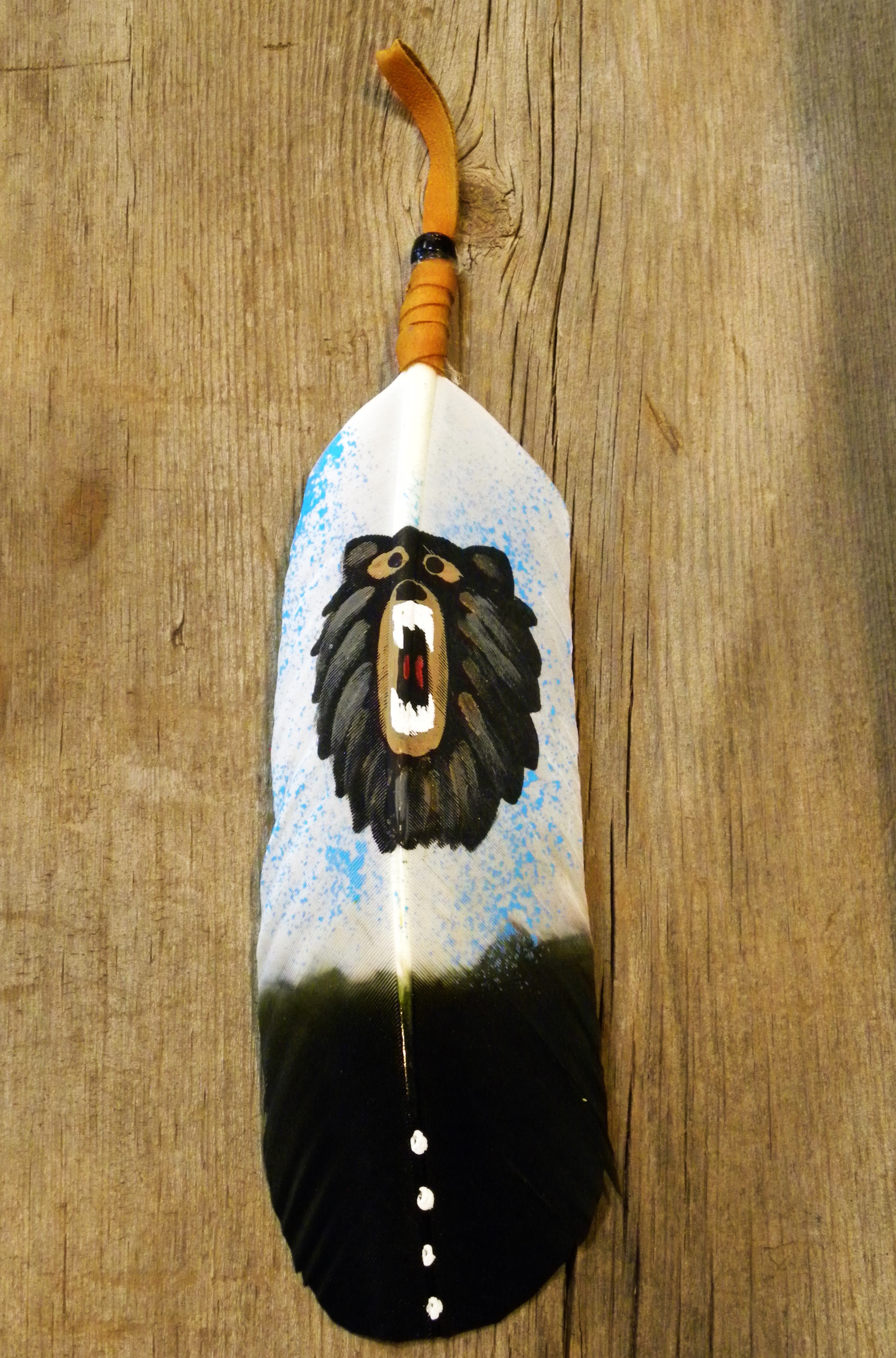 FF18- Navajo Bear Painted Friendship Feather
