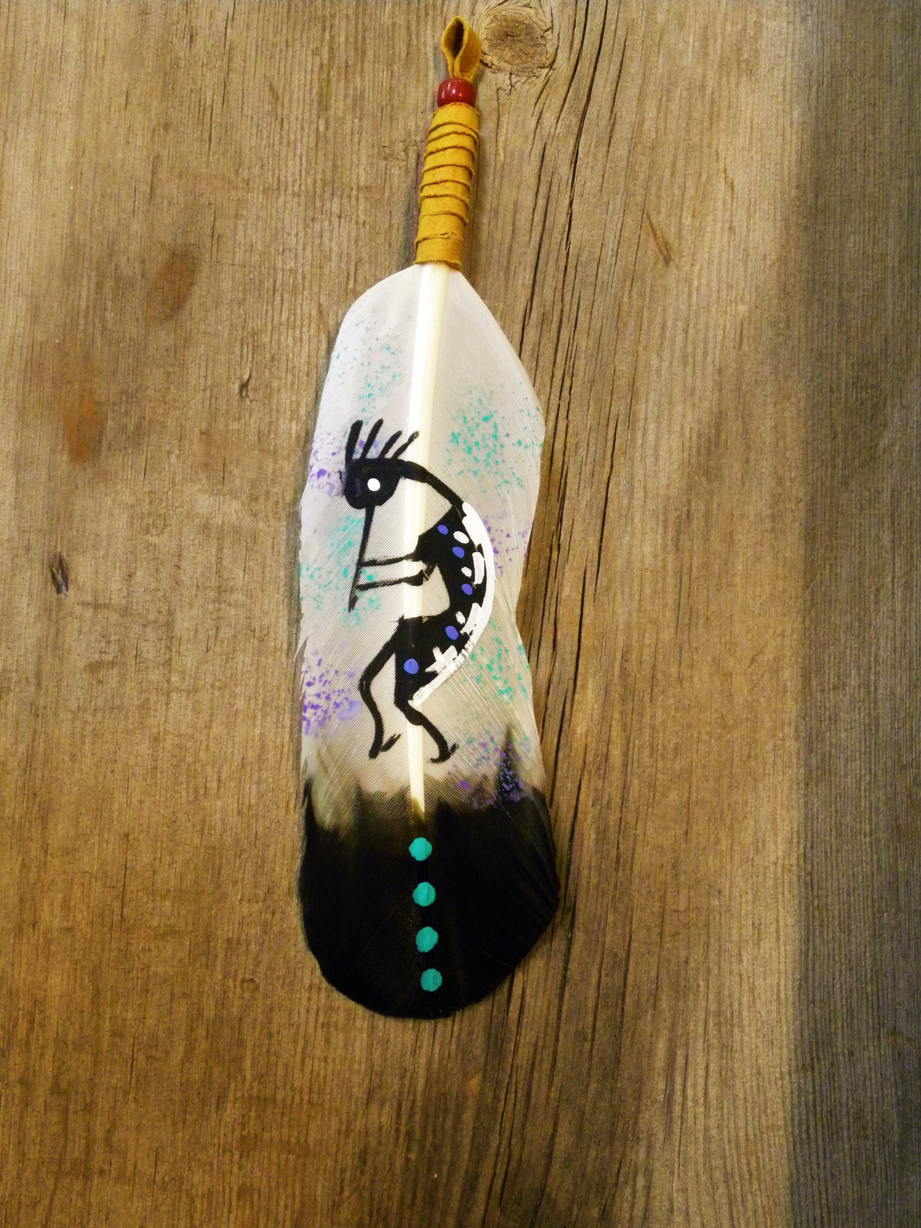 FF10- Navajo Kokopelli Painted Friendship Feather