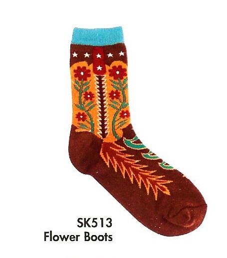 SK513- Flower Boots In Sizes 5-7 & 8-11