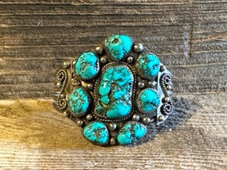 PB56- Pawn Navajo Handmade Turquoise Bracelet 