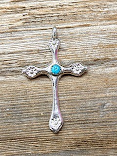 C10- Navajo Turquoise Cross Pendant 