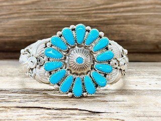 PB102- Pawn Navajo Turquoise Bracelet 