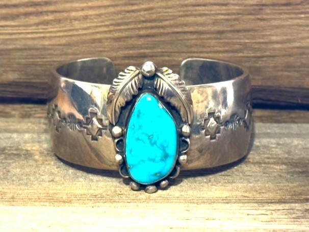 PB81- Pawn Navajo Turquoise Bracelet 