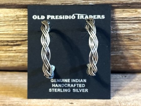 ERN84- Navajo Handmade Hoop Earrings 