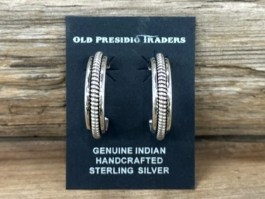 ERN96- Navajo Handmade Hoop Earrings 