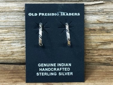 ERN109- Navajo Handmade Hoop Earrings 