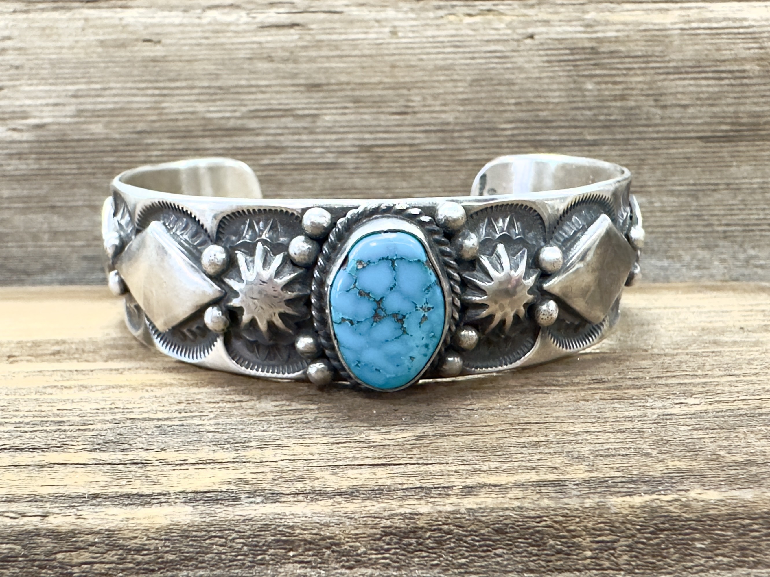 B33- Navajo Cast Turquoise Bracelet 