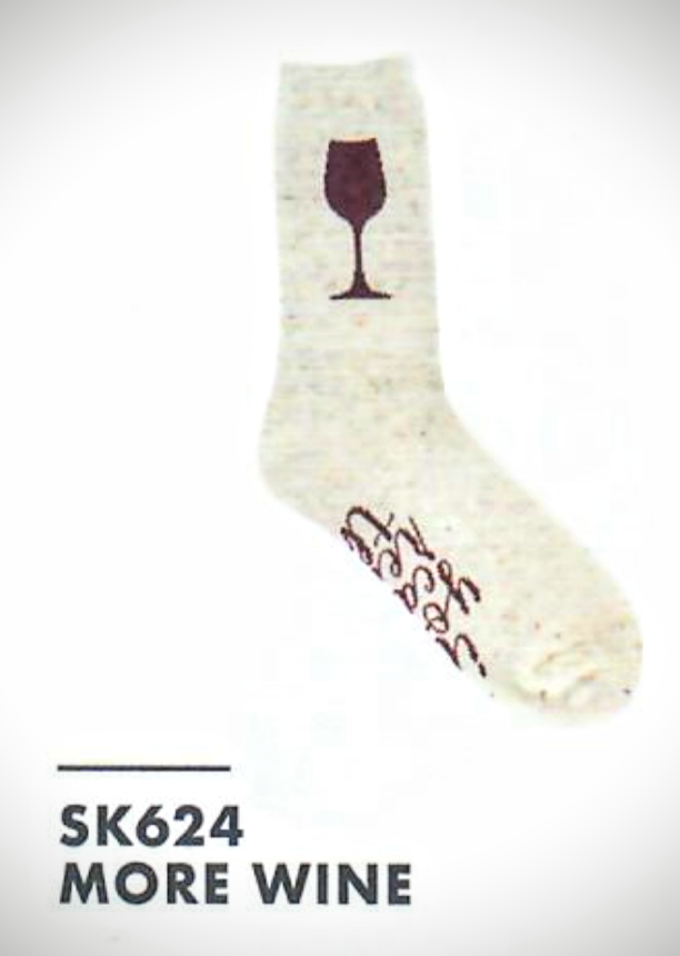 SK624- "More Wine" Ladies Sock