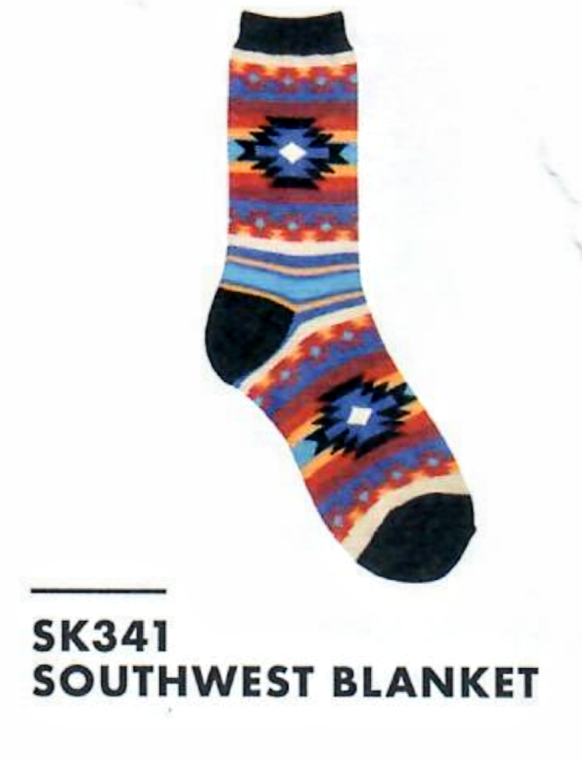 SK341- Southwest Blanket Ladies Sock