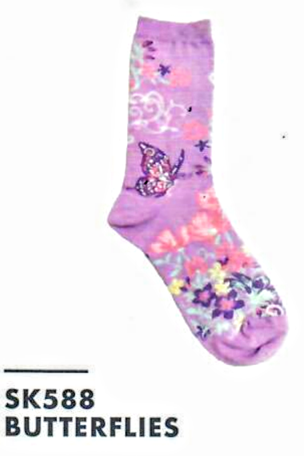SK588- Butterflies Ladies Sock