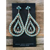 ERN16- Zuni Petit Point Turquoise Earrings 