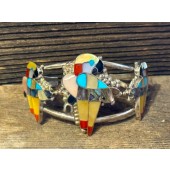 PB54- Pawn Inlay Zuni Parrot Bracelet 