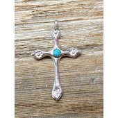 C10- Navajo Turquoise Cross Pendant 