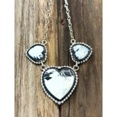 MLAN2- Monroe & Lillie Ashley 3 Stone Heart Necklace 
