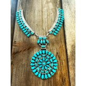 NN3- Navajo Turquoise Cluster Necklace 